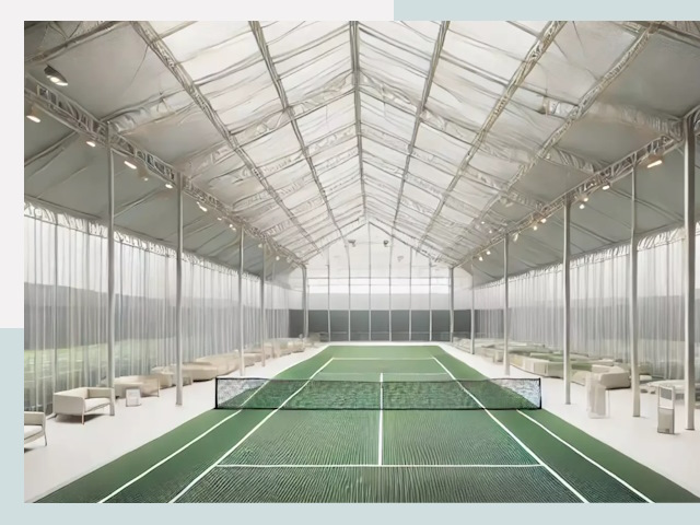 Строительство теннисных кортов в Стрежевом