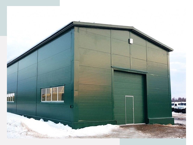 Двускатные ангары в Стрежевом