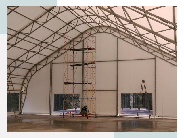 Шатровые ангары в Стрежевом